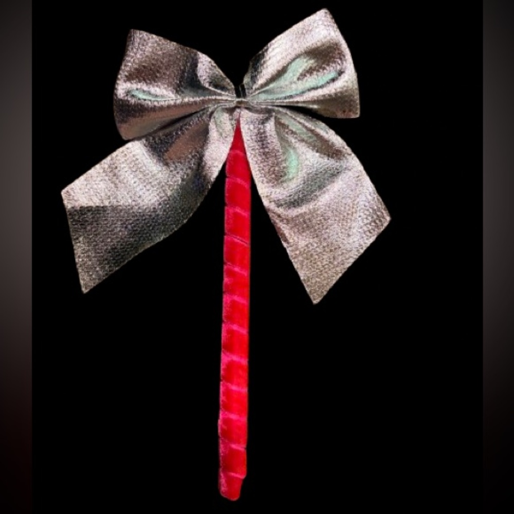 Silver Bow Pink Velvet Handmade Pen